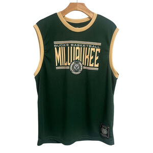 NBA Milwaukee Bucks Jersey Antetokounmpo #34 Warm-Up Jersey Mens L Green Yellow